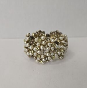 Faux Pearl Cluster Stretch Bracelet
